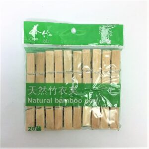 Pinzas de Ropa Natural Bamboo x20 Unidades